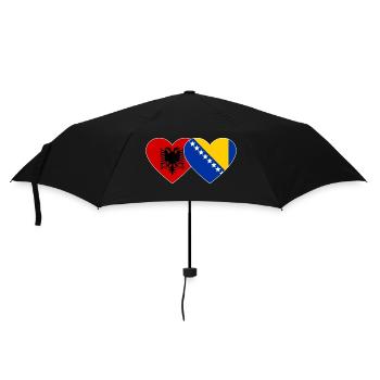 Albanie Bosnie Drapeau Coeur - Parapluie standard - noir - Devant