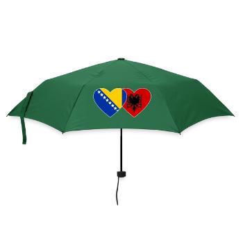 Bosnia Albania Flag Heart - Umbrella (small) - bottlegreen - Front