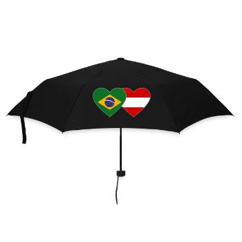 Brazil Austria Flag Heart - Umbrella (small) - black - Front