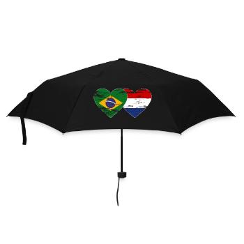 Brazil Holland Flag Heart Used - Umbrella (small) - black - Front