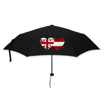 Georgia Austria Flag Heart Used - Umbrella (small) - black - Front