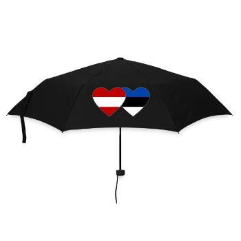 Österreich Estland Flagge Herz - Regenschirm (klein) - Schwarz - Vorne