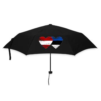Österreich Estland Flagge Herz used - Regenschirm (klein) - Schwarz - Vorne