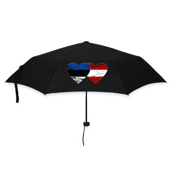 Estonia Austria Flag Heart Used - Umbrella (small) - black - Front
