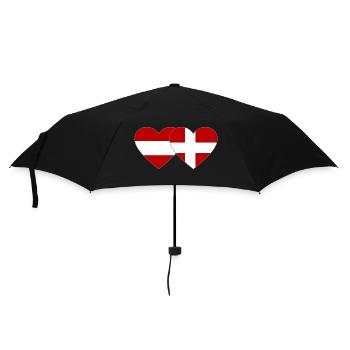 Autriche Danemark Drapeau Coeur - Parapluie standard - noir - Devant