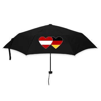 Austria Germany Flag Heart - Umbrella (small) - black - Front