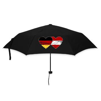 Germany Austria Flag Heart Used - Umbrella (small) - black - Front