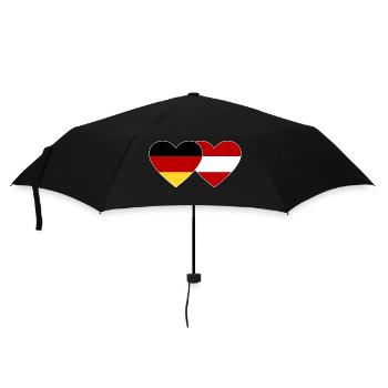 Germany Austria Flag Heart - Umbrella (small) - black - Front