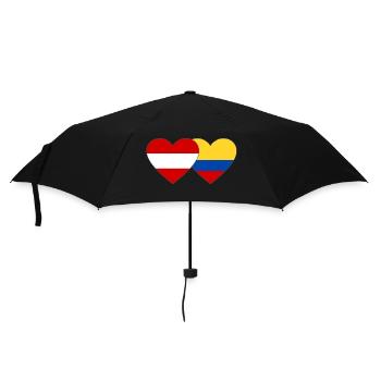 Austria Colombia Flag Heart - Umbrella (small) - black - Front