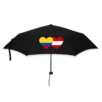 Kolumbien Österreich Flagge Herz - Regenschirm (klein) - Schwarz - Vorne