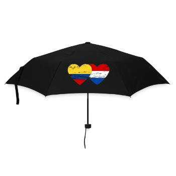 Colombia Holland Flag Heart Used - Umbrella (small) - black - Front