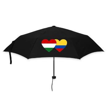 Hungary Colombia Flag Heart - Umbrella (small) - black - Front