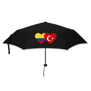 Colombie Turquie Drapeau Coeur - Parapluie standard - noir - Devant
