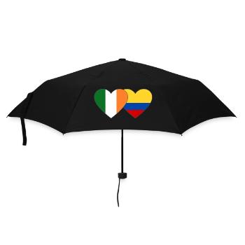 Ireland Colombia Flag Heart - Umbrella (small) - black - Front