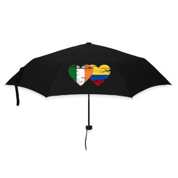 Ireland Colombia flag heart used - Umbrella (small) - black - Front