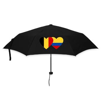 Belgium Colombia Flag Heart - Umbrella (small) - black - Front