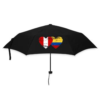 Peru Colombia flag heart used - Umbrella (small) - black - Front