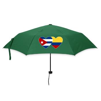 Cuba Colombia Flag Heart - Umbrella (small) - bottlegreen - Front