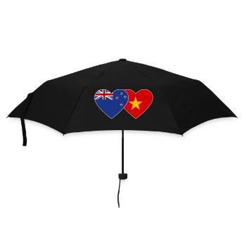 Neuseeland Vietnam Flagge Herz - Regenschirm (klein) - Schwarz - Vorne