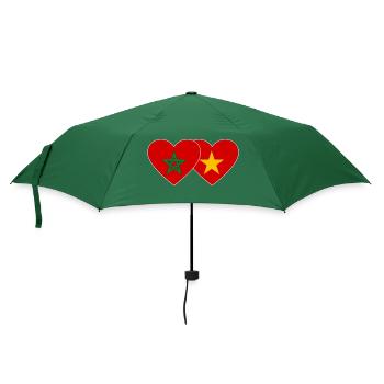 Marokko Vietnam Flagge Herz - Regenschirm (klein) - Flaschengrün - Vorne