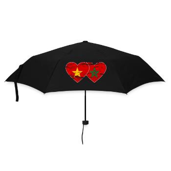 Vietnam Maroc drapeau coeur utilisé - Parapluie standard - noir - Devant