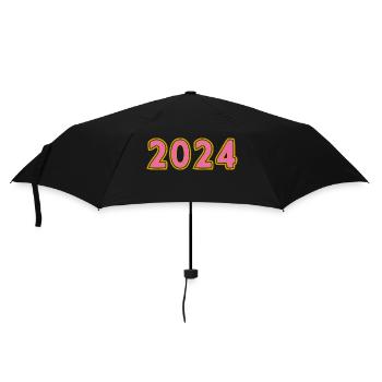 2024. JAHR. ALLES GUTE ZUM NEUEN JAHR. SILVESTER - Regenschirm (klein) - Schwarz - Vorne