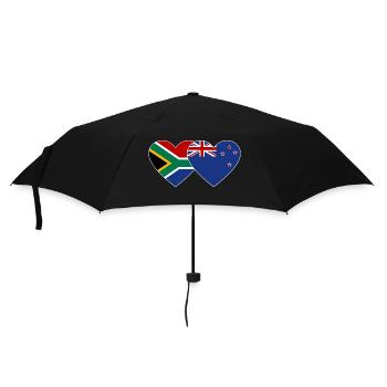 Afrique du Sud Nouvelle-Zélande Drapeau Cœur - Parapluie standard - noir - Devant
