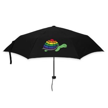Pride Schildkröte (Schildkröt*innen Collection) - Regenschirm (klein) - Schwarz - Vorne
