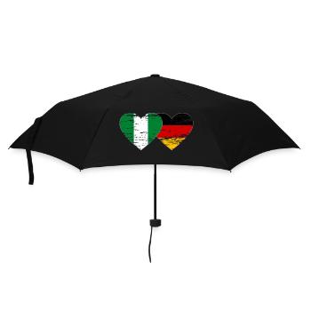 Nigeria Germany flag heart used - Umbrella (small) - black - Front