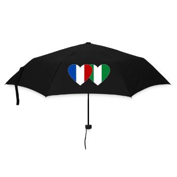 Drapeau France Nigeria Cœur - Parapluie standard - noir - Devant