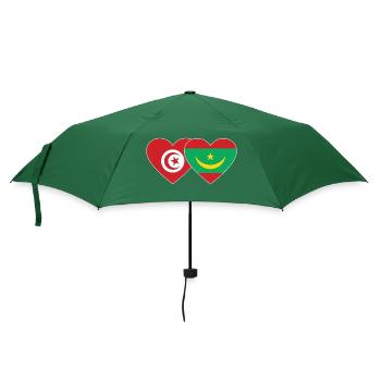 Tunisia Mauritania Flag Heart - Umbrella (small) - bottlegreen - Front
