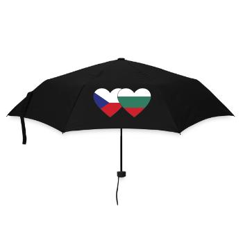 République tchèque Bulgarie Drapeau Coeur - Parapluie standard - noir - Devant