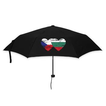 République tchèque bulgare drapeau coeur utilisé - Parapluie standard - noir - Devant