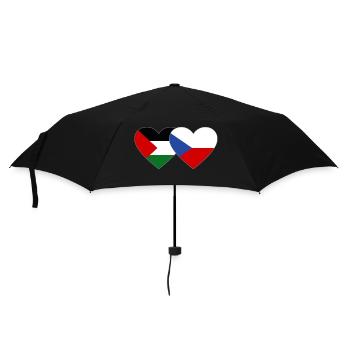 Palestine République tchèque Drapeau Coeur - Parapluie standard - noir - Devant