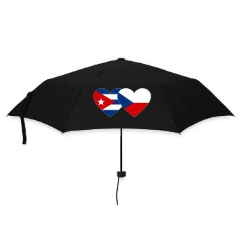 Kuba Tschechien Flagge Herz - Regenschirm (klein) - Schwarz - Vorne