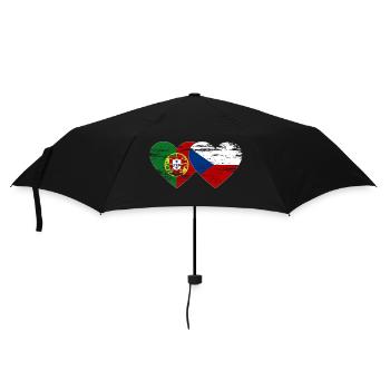 Portugal Drapeau de la République tchèque coeur utilisé - Parapluie standard - noir - Devant