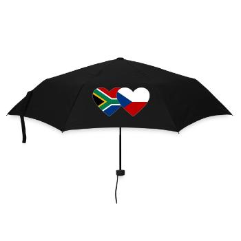 Südafrika Tschechien Flagge Herz - Regenschirm (klein) - Schwarz - Vorne
