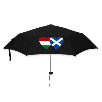 Ungarn Schottland Flagge Herz - Regenschirm (klein) - Schwarz - Vorne