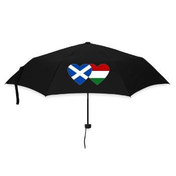 Schottland Ungarn Flagge Herz - Regenschirm (klein) - Schwarz - Vorne