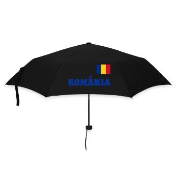Rumänien Trikot Look – România mit Fahne Flagge - Regenschirm (klein) - Schwarz - Vorne