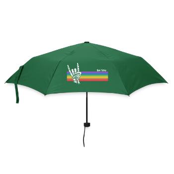 Sei du selbst, Rock Skull LGBTQ Stolz Verbündeter Gay Pride - Regenschirm (klein) - Flaschengrün - Vorne