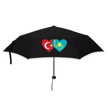 Turkey Kazakhstan Flag Heart - Umbrella (small) - black - Front