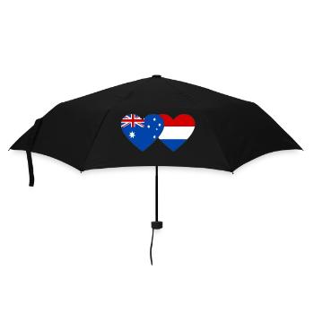 Australien Holland Flagge Herz Flagge - Regenschirm (klein) - Schwarz - Vorne
