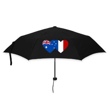 Drapeau de l’Australie France Coeur - Parapluie standard - noir - Devant