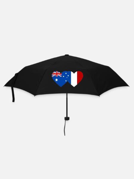 Drapeau de l’Australie France Coeur - Parapluie standard - noir