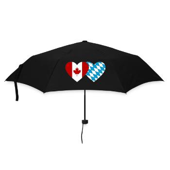 Canada Bavaria Flag Heart - Umbrella (small) - black - Front