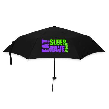 Eat Sleep Rave Repeat Essen Schlafen Raven Spruch - Regenschirm (klein) - Schwarz - Vorne
