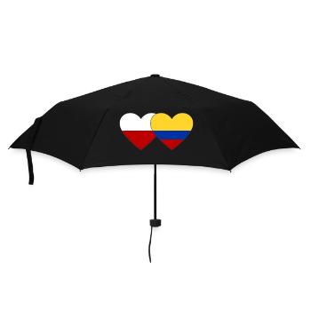 Poland Colombia Flag Heart - Umbrella (small) - black - Front