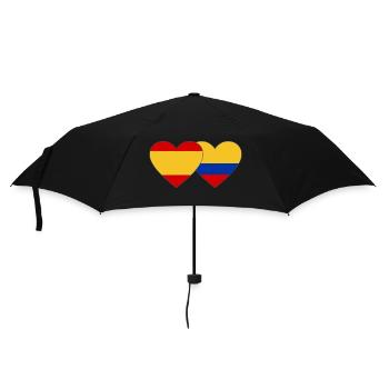 Spain Colombia Flag Heart - Umbrella (small) - black - Front