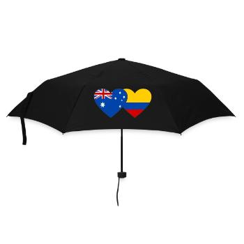 Australia Colombia Flag Heart - Umbrella (small) - black - Front